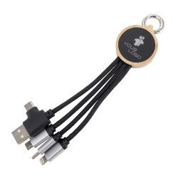 3-in-1-Ladekabel mit beleuchtetem Logo