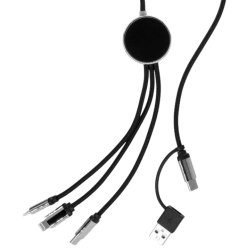 4-in-1-Ladekabel mit beleuchtetem Logo, 120 cm lang
