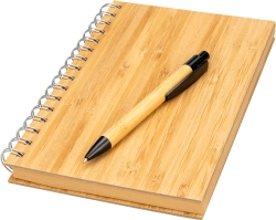 A5-Notizbuch mit Linien aus Recyclingpapier und Stift