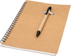 A5-Notizbuch mit Stift aus Recyclingkarton