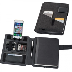 A5-Ordner mit liniertem Notizbuch und 4000-mAh-Powerbank