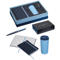 Geschenkset mit Notizbuch, Thermobecher und Stift von Ferraghini
