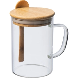 Glasbecher mit Löffel, 420 ml