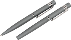 Schreibset mit Kugelschreiber und Tintenroller, Soft-Touch-MoLu