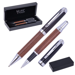 Schreibset mit Rollerball und Kugelschreiber von Mark Twain