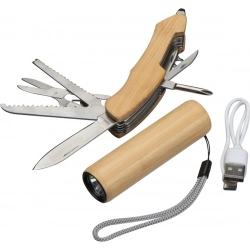 Set aus Taschenlampe und Taschenmesser
