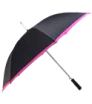 Automatik-Regenschirm schwarz mit bunter Borte