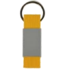 Schlüsselanhänger mit buntem Stoff und Metallplättchen
