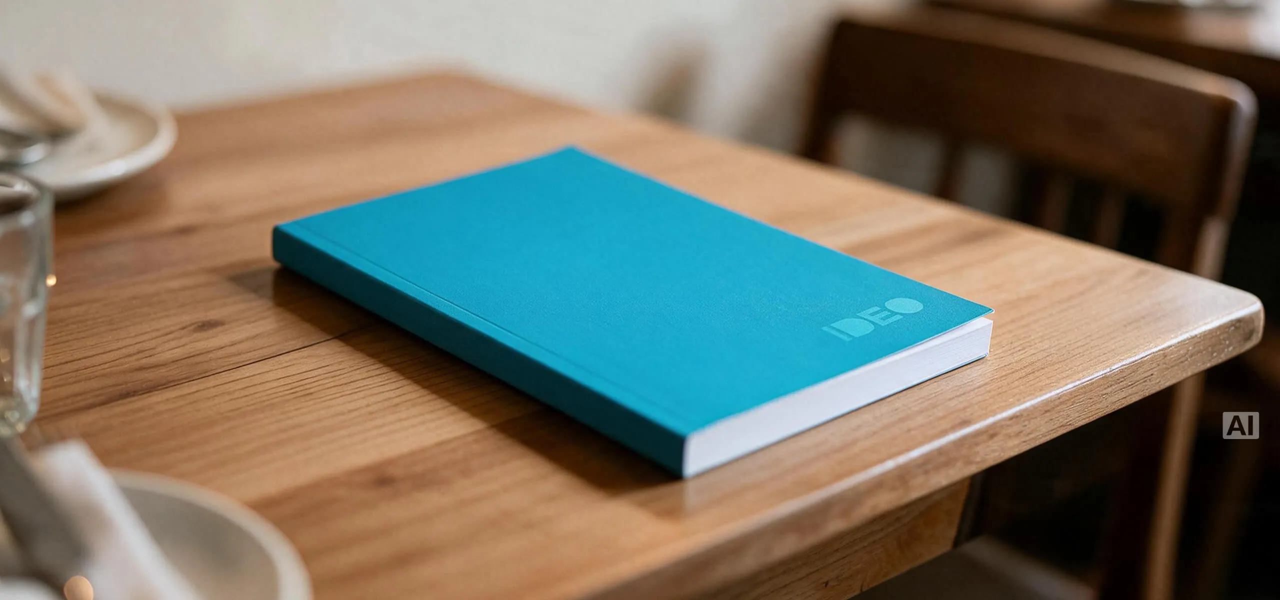 Türkisfarbener A5-Tageskalender im Softcover mit personalisiertem Logo