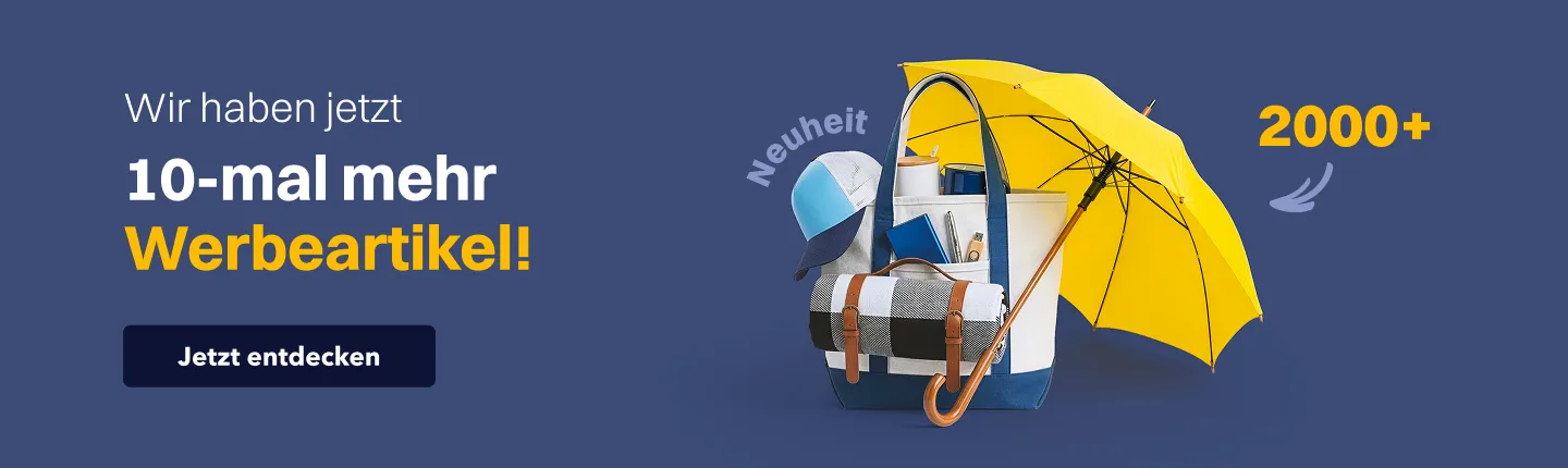 10-mal mehr  Werbeartikel!