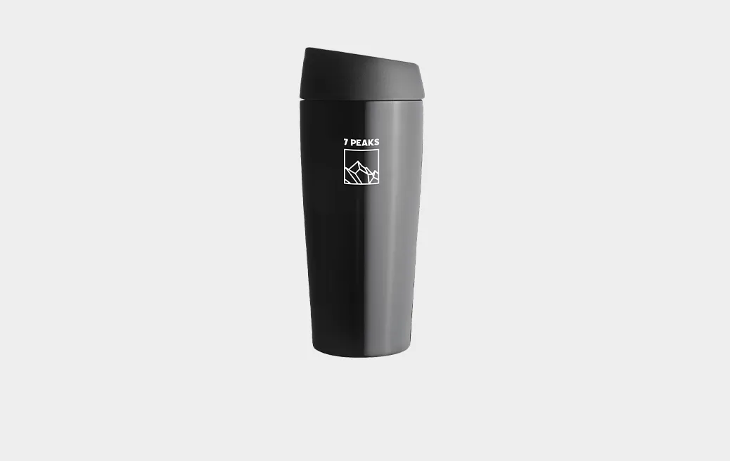 Thermobecher Edelstahl mit Druckknopf 400 ml