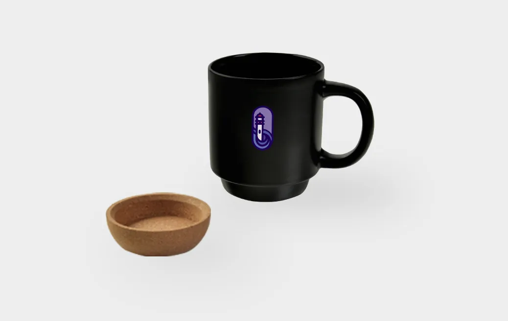 Keramiktasse mit Korkbehälter 350 ml