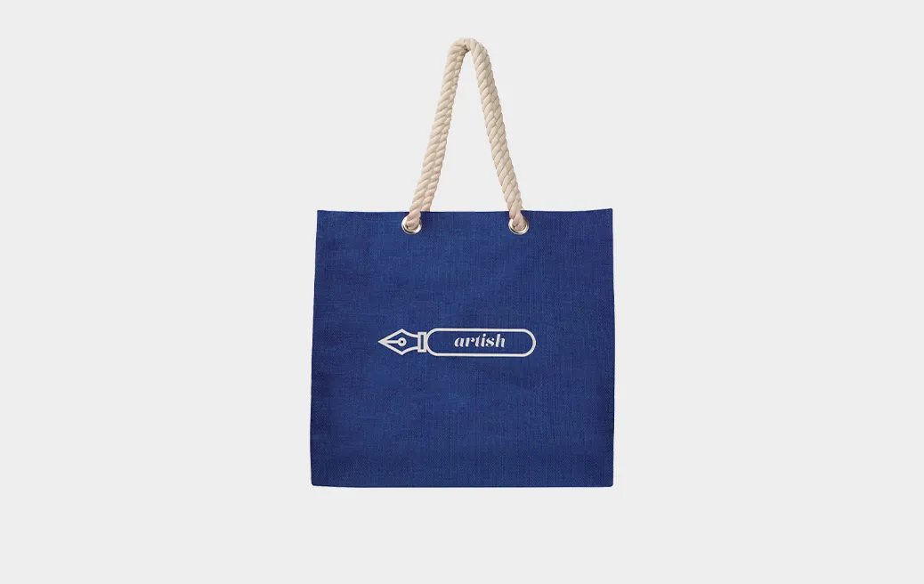 Jutetasche mit Schnurgriffen
